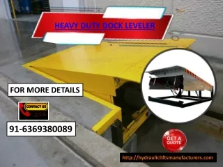 Heavy Duty Dock Leveler Bangalore, Coimbatore, Madurai, Erode, Salem, Vijayawada, Mysore, Pune, Delhi