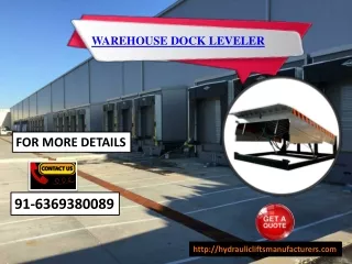 Warehouse Dock Leveler Bangalore, Coimbatore, Madurai, Erode, Salem, Vijayawada, Mysore, Pune, Delhi