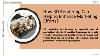 How 3D Rendering Can Help to Enhance Marketing Efforts?