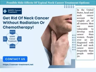 Possible Side Effects Of Typical Neck Cancer Treatment Options