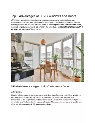 Top 5 Advantages of uPVC Windows and Doors (1)