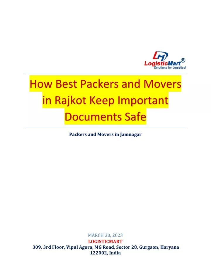 how best packers and movers in rajkot keep