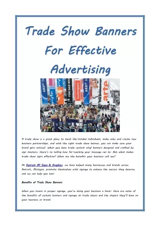 Trade Show Banners For Effective Advertising