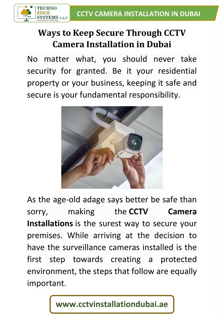 cctv camera installation in dubai