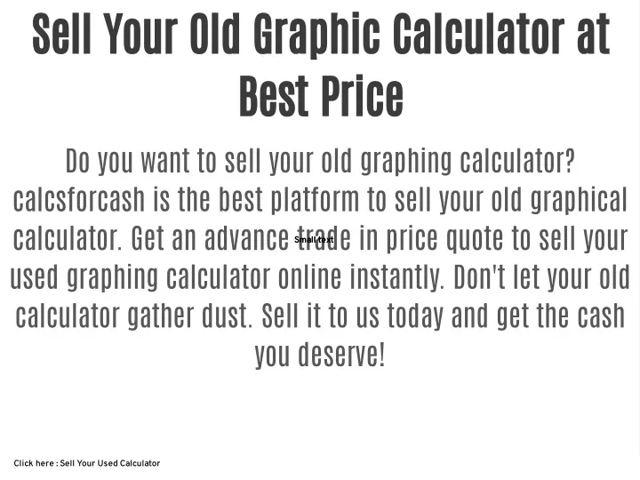 sell your old graphic calculator at best price