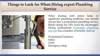Things to Look for When Hiring expert Plumbing Service