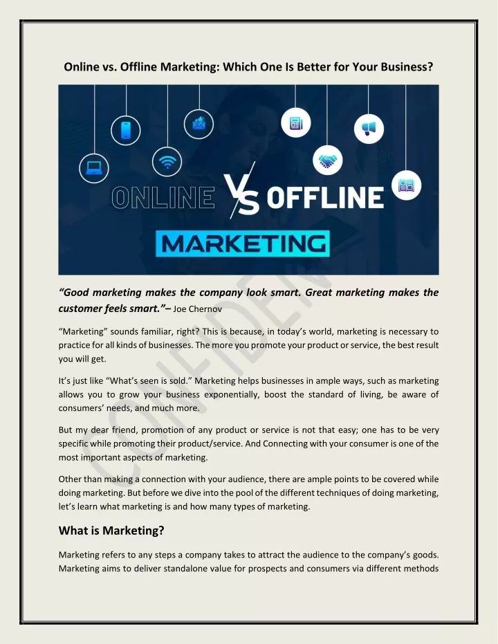 online vs offline marketing which one is better