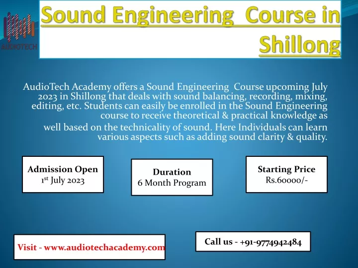 sound engineering course in shillong