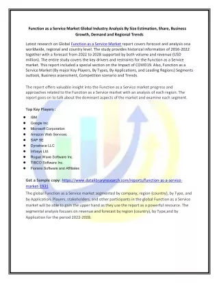 function as a service market global industry