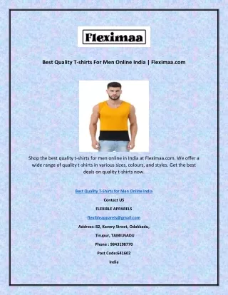 best quality t shirts for men online india
