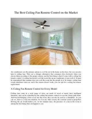the best ceiling fan remote control on the market