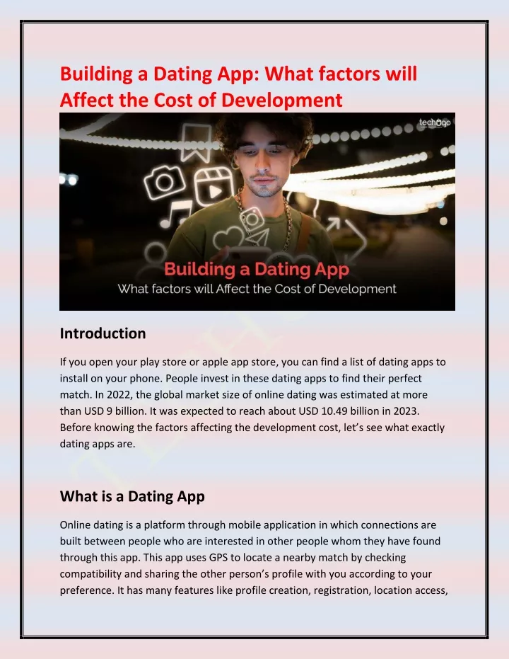 building a dating app what factors will affect