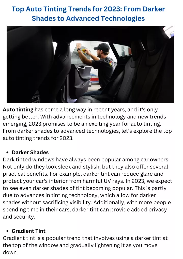 top auto tinting trends for 2023 from darker