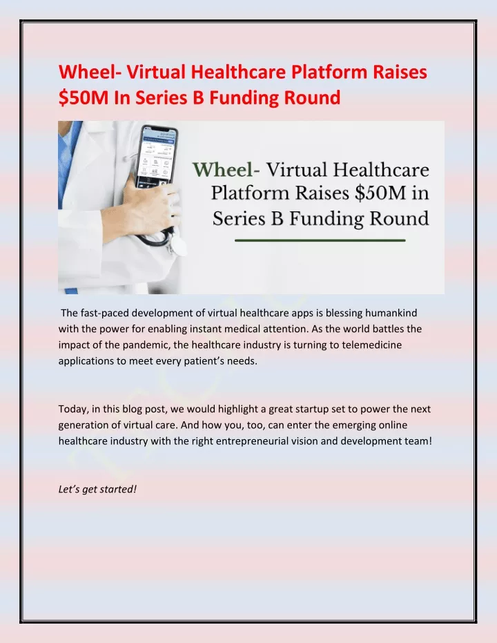 wheel virtual healthcare platform raises