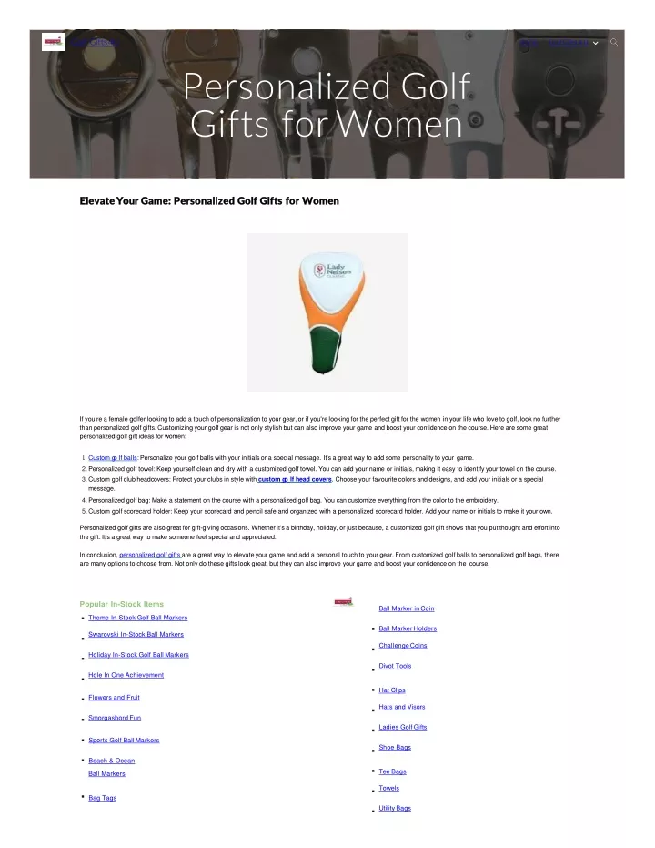 personalized golf gifts for women