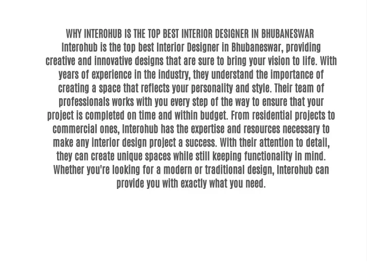 why interohub is the top best interior designer