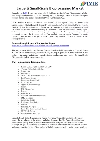large small scale bioprocessing market