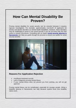 How Can Mental Disability Be Proven?