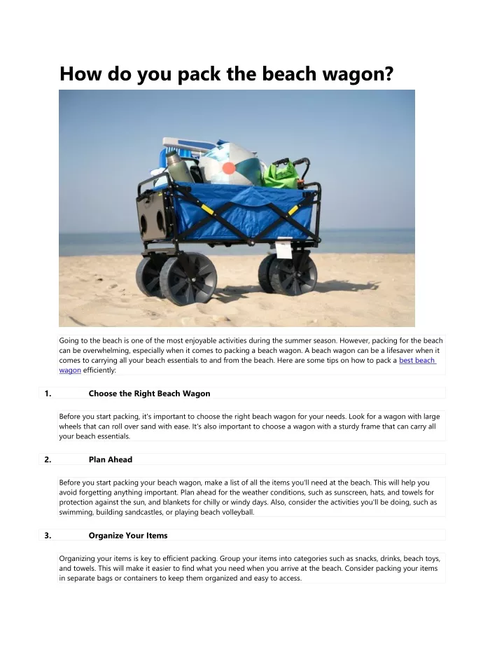 how do you pack the beach wagon