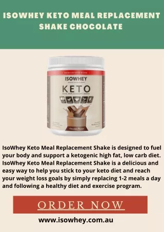 IsoWhey Keto Meal Replacement Shake Chocolate