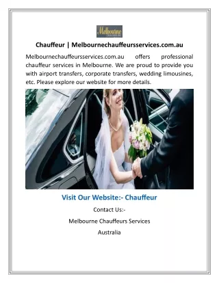 chauffeur melbournechauffeursservices com au