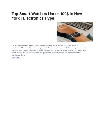 top smart watches under 100 in new york