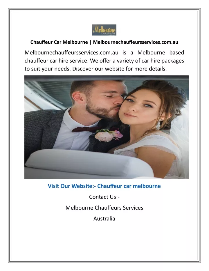 chauffeur car melbourne