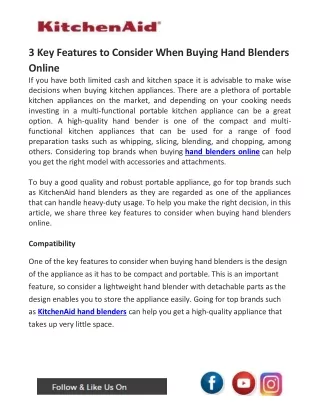3 key features to consider when buying hand