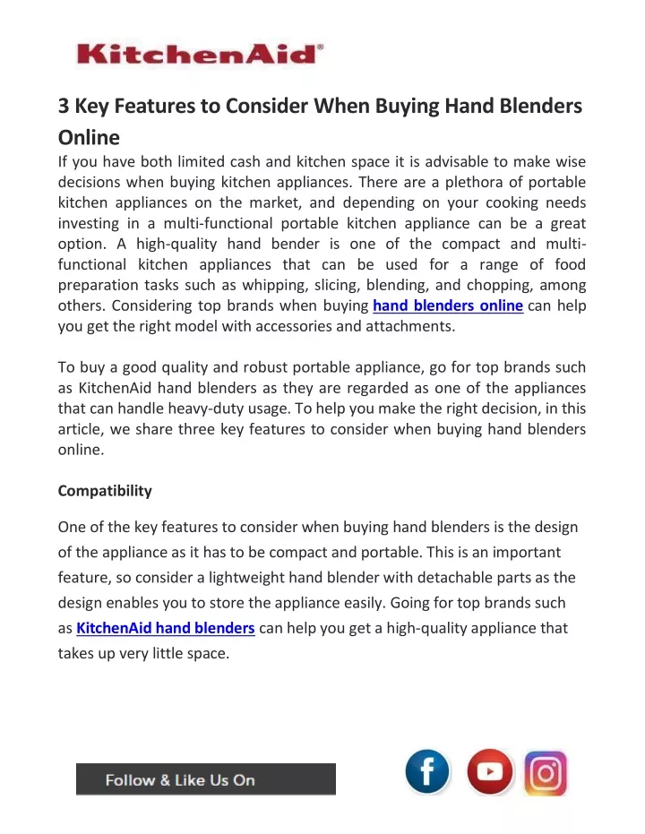 3 key features to consider when buying hand