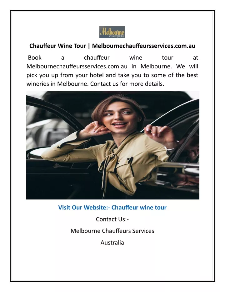 chauffeur wine tour melbournechauffeursservices