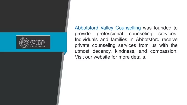 abbotsford valley counselling was founded