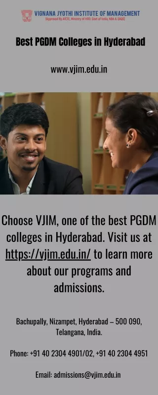 Best PGDM Colleges in Hyderabad - Vjim.edu.in