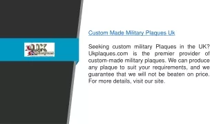 Custom Made Military Plaques Uk