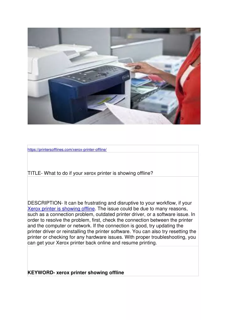 https printersofflines com xerox printer offline