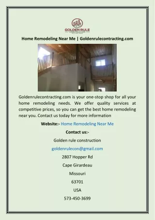 Home Remodeling Near Me  Goldenrulecontracting