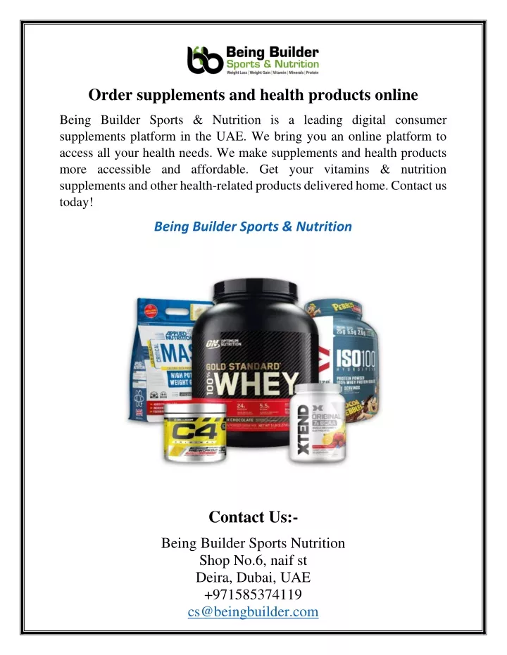 order supplements and health products online