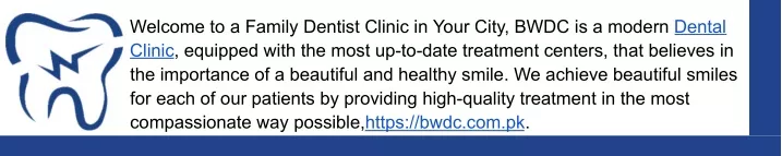 welcome to a family dentist clinic in your city