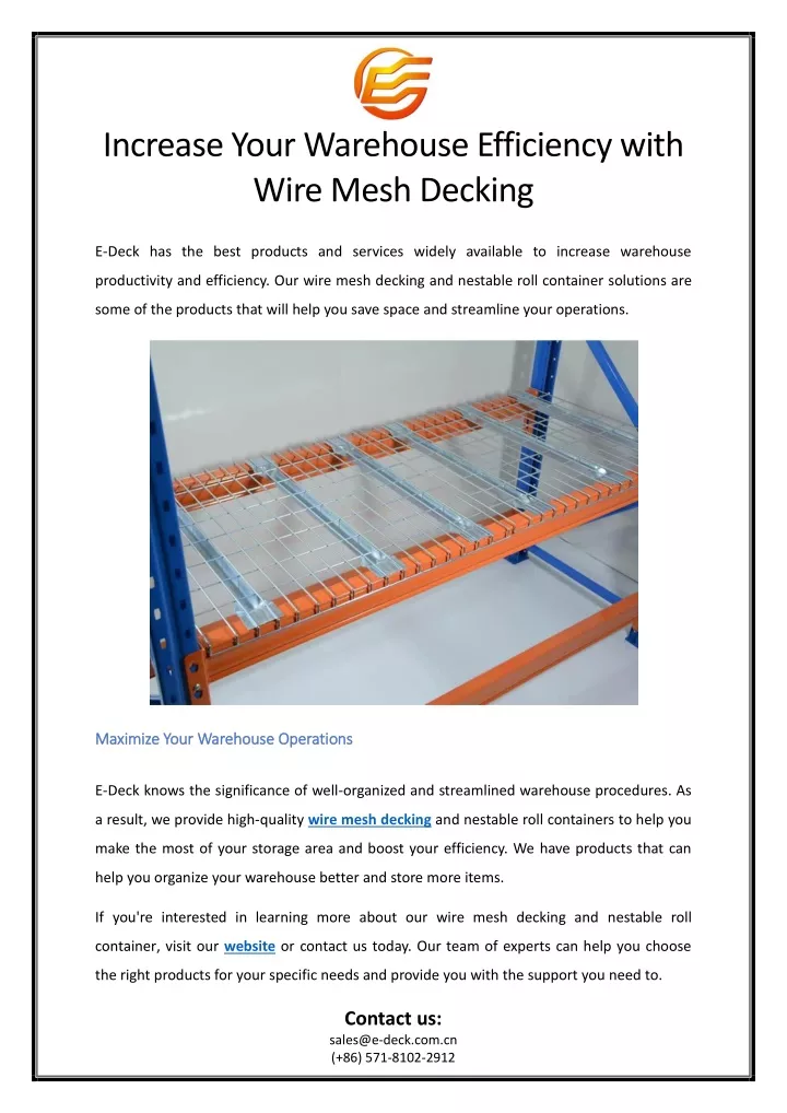 increase your warehouse efficiency with wire mesh