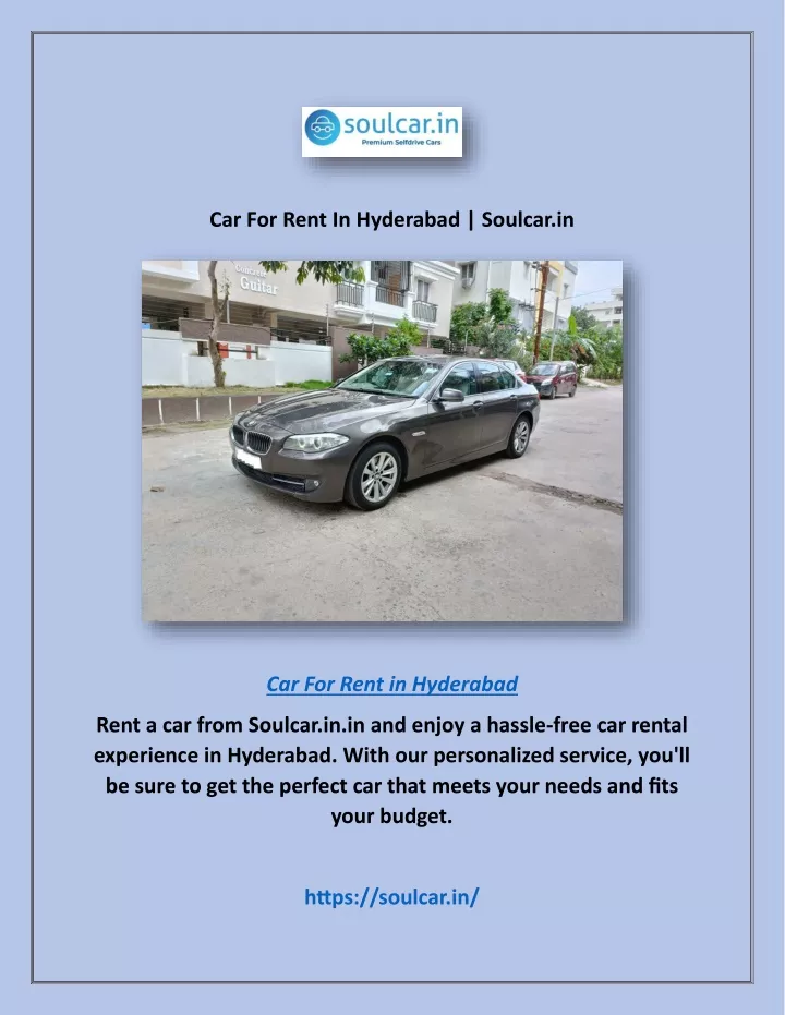 car for rent in hyderabad soulcar in