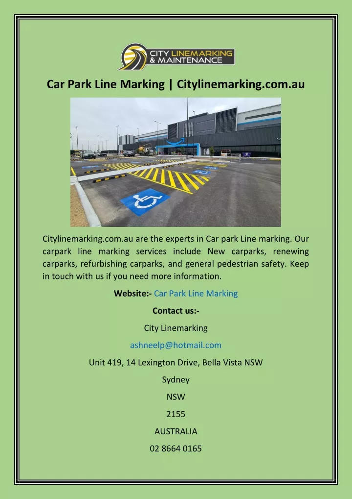 car park line marking citylinemarking com au