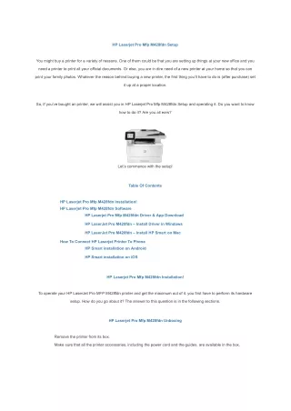 HP Laserjet Pro Mfp M428fdn Setup