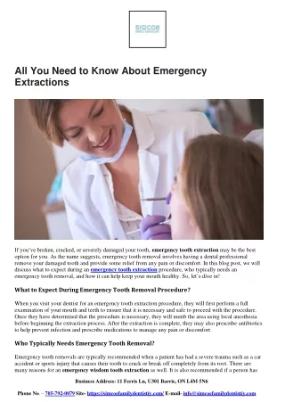 All You Need to Know About Emergency Extractions- March 2023- Simcoe family dentistry