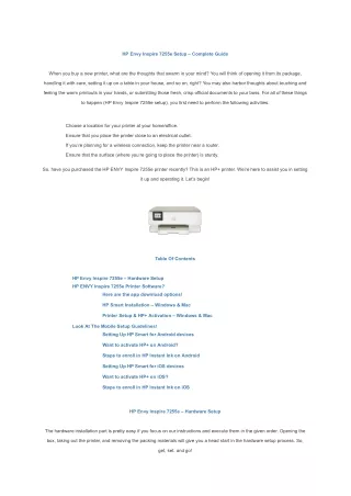 HP Envy Inspire 7255e Setup – Complete Guide