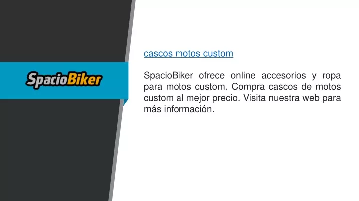 cascos motos custom spaciobiker ofrece online