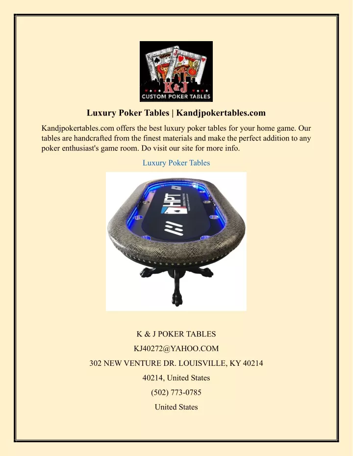 luxury poker tables kandjpokertables com