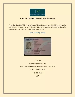 Fake Uk Driving License  Docx4you.com