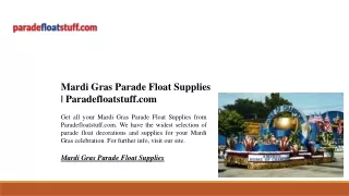 Mardi Gras Parade Float Supplies | Paradefloatstuff.com