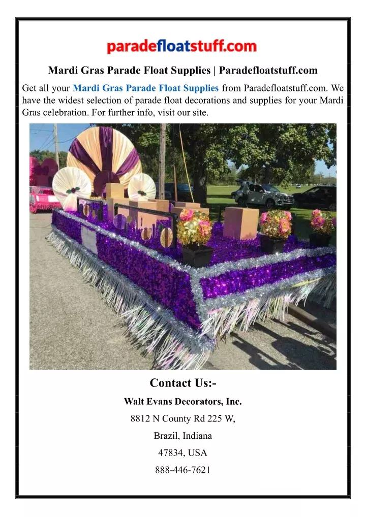 mardi gras parade float supplies paradefloatstuff