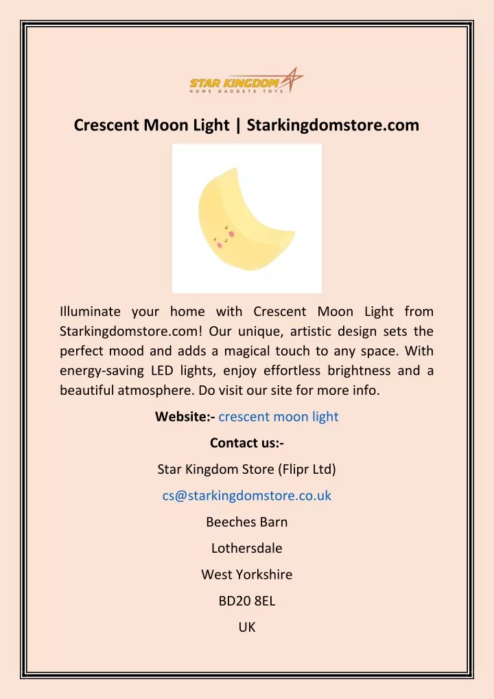 crescent moon light starkingdomstore com