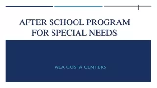 After School Program for Special Needs